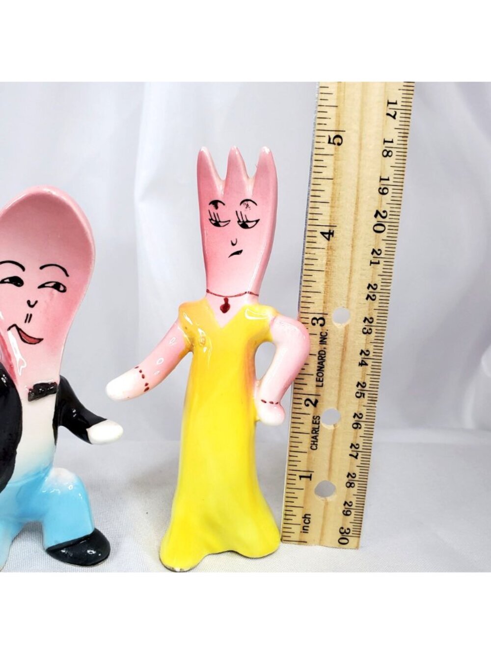 VTG Victoria Ceramics Anthropomorphic Fork & Spoon Salt & Pepper Shakers Japan - Picture 2 of 13